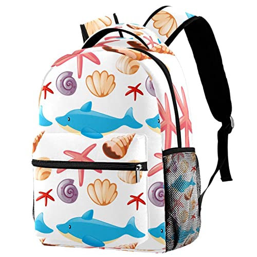 Sac à dos de voyage motif coquillages et étoiles de mer Medium