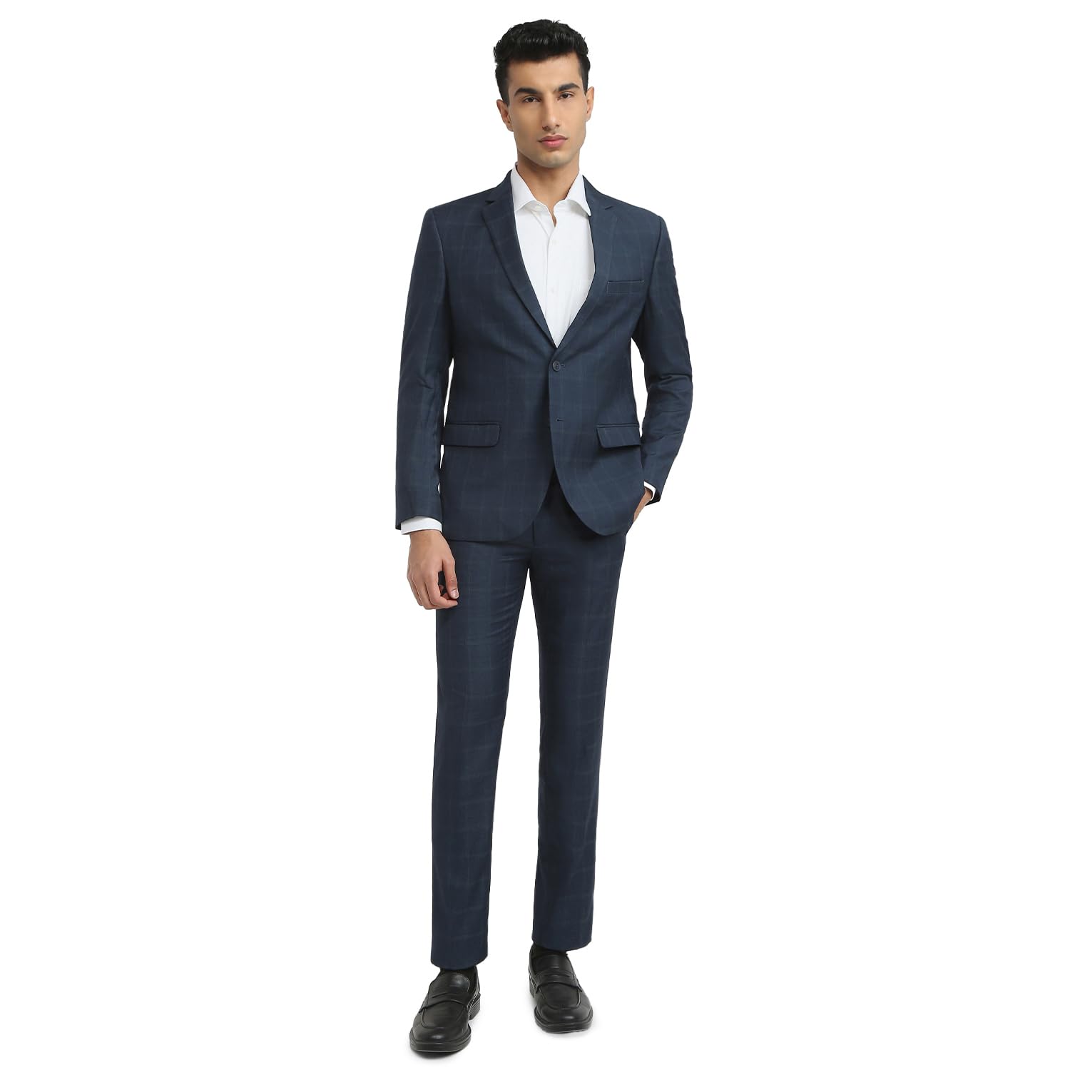 park avenue Men Slim Fit Solid Pattern Terry Rayon Blend Notch Lapel Full Sleeve Formal Suit-picture-53