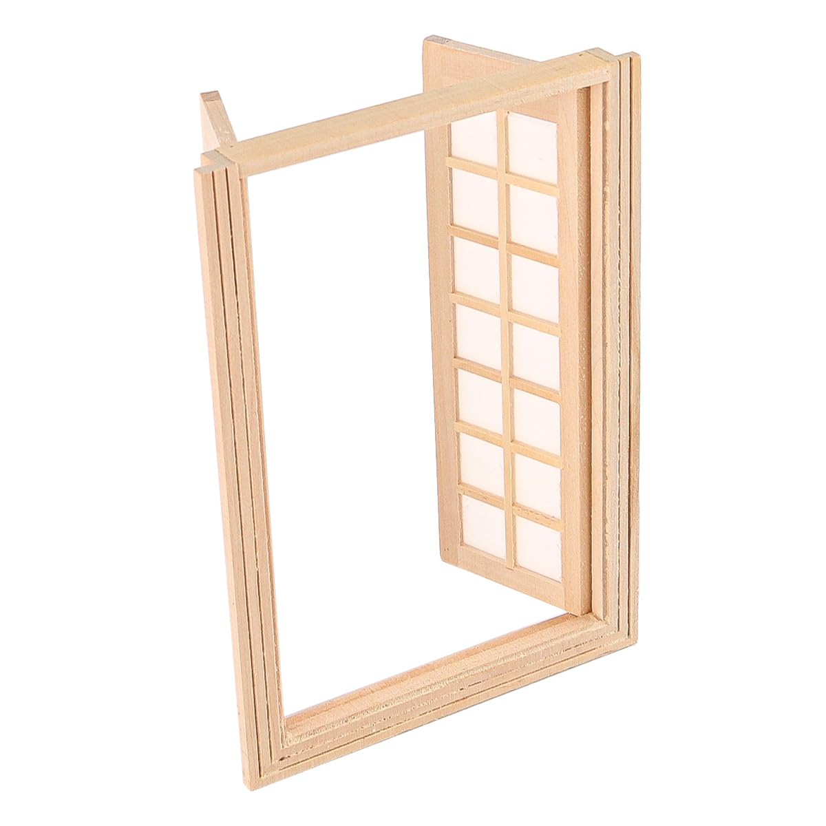 Namvo Mini Door Miniature Furniture 1:12 Miniature Wooden Door Exterior Door And Window 28 Panel Mini Unfinished Wooden Door Model For DIY Dollhouse Accessories - Image 3
