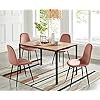 BAÏTA Lot de 4 chaises Lena en Velours Rose, Métal, 44x52x86cm