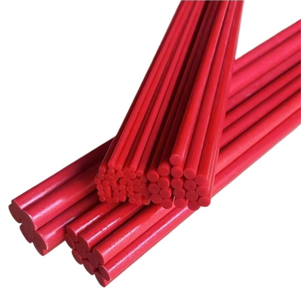 Barra de fibra de vidrio 10 varillas rojas de fibra vidrio sólida 4/6/8/12 mm diámetro x 500 longitud, compuestas flexibles alta estabilidad(10x500mm)
