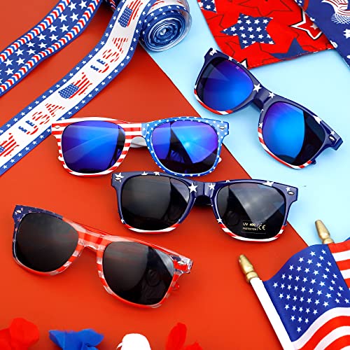 Roberly 8 Pairs American Flag Sunglasses, 4th of July Sunglasses Accessories for Women Men Teens Patriotic Party Favors Supplies 4th of July Independence Day Memorial Day Decorations3