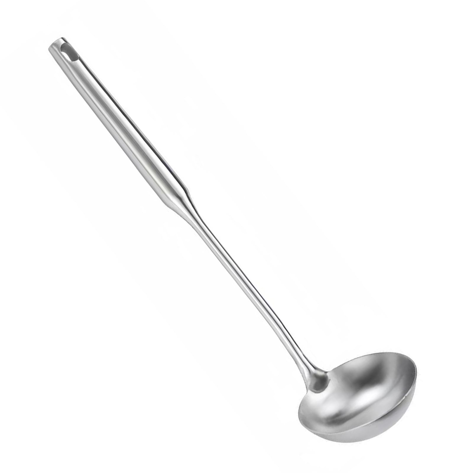 ZDFQly 13.7 Inch Metal Soup Ladle, 304 Stainless Steel Ladle for Serving, Cooking, Gravy, Sauce, Soup