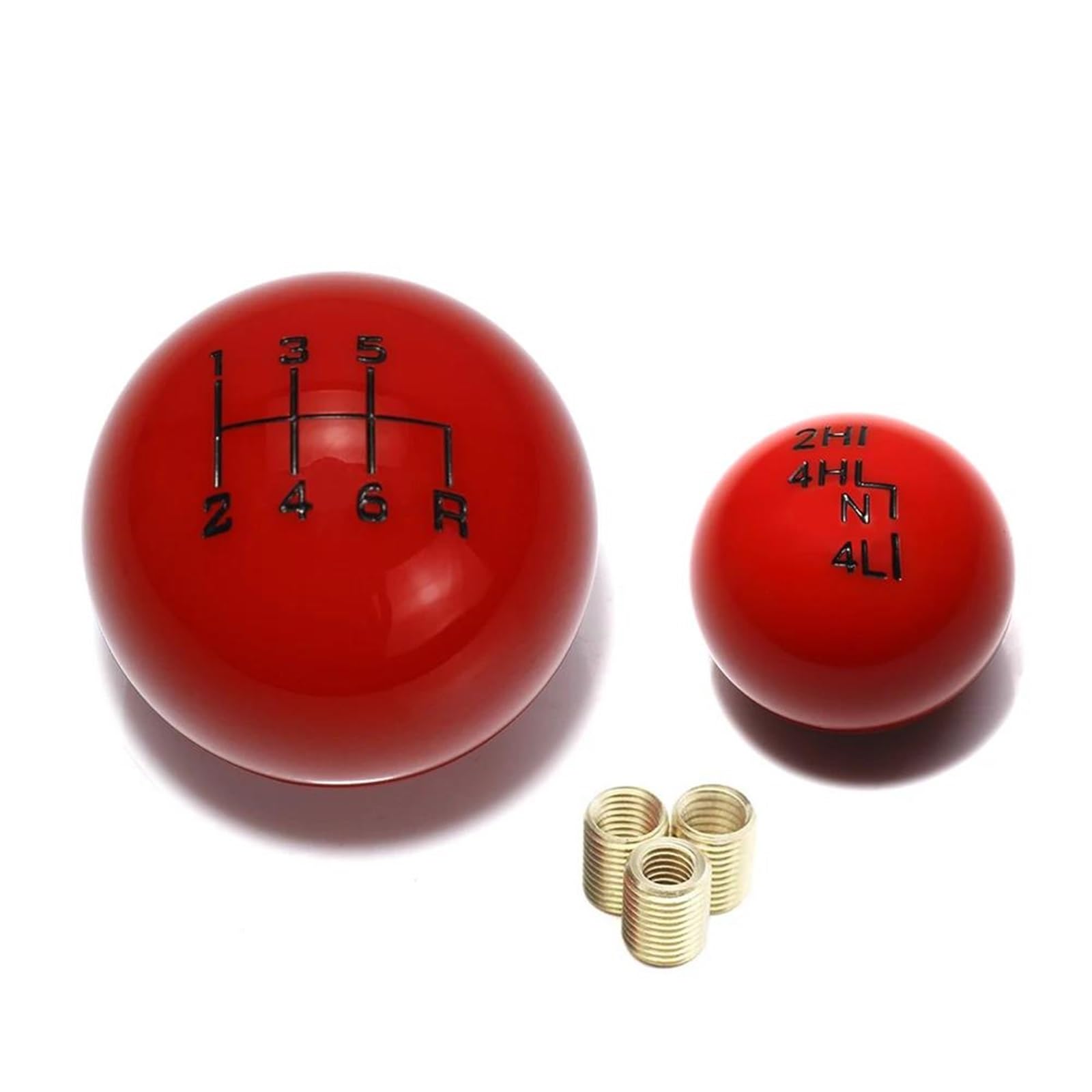 POANBCGY for Jeep for Wrangler YJ's TJ's JK's Ball Style 6 Speed Transfer Case Gear Shift Knob Head Replacement Parts(Red)
