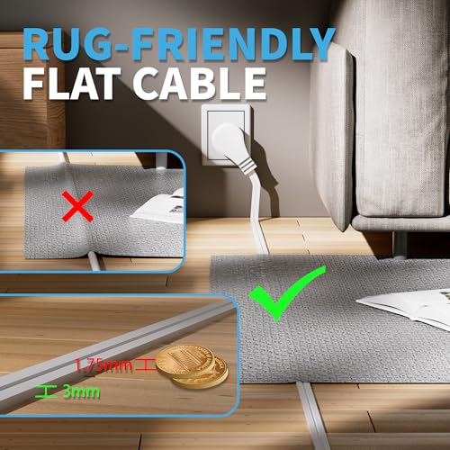 HiFind FL-121 Extensión 3 tomas 1.83 m con interruptor a pedal y cubierta de seguridad Blanco miniatura 5