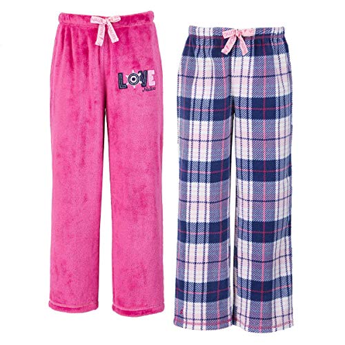 Nautica Girls 2-Pack Sleep Pants (Pink Plaid, 7)