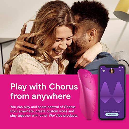 We-Vibe Chorus Remote Couples Vibrator - Vibrating Sex Toy for couples - G-spot Clitoris Penis Stimulation - Squeeze Remote & App Controlled Vibrator - Rechargeable Toys for Sexual Adult Games