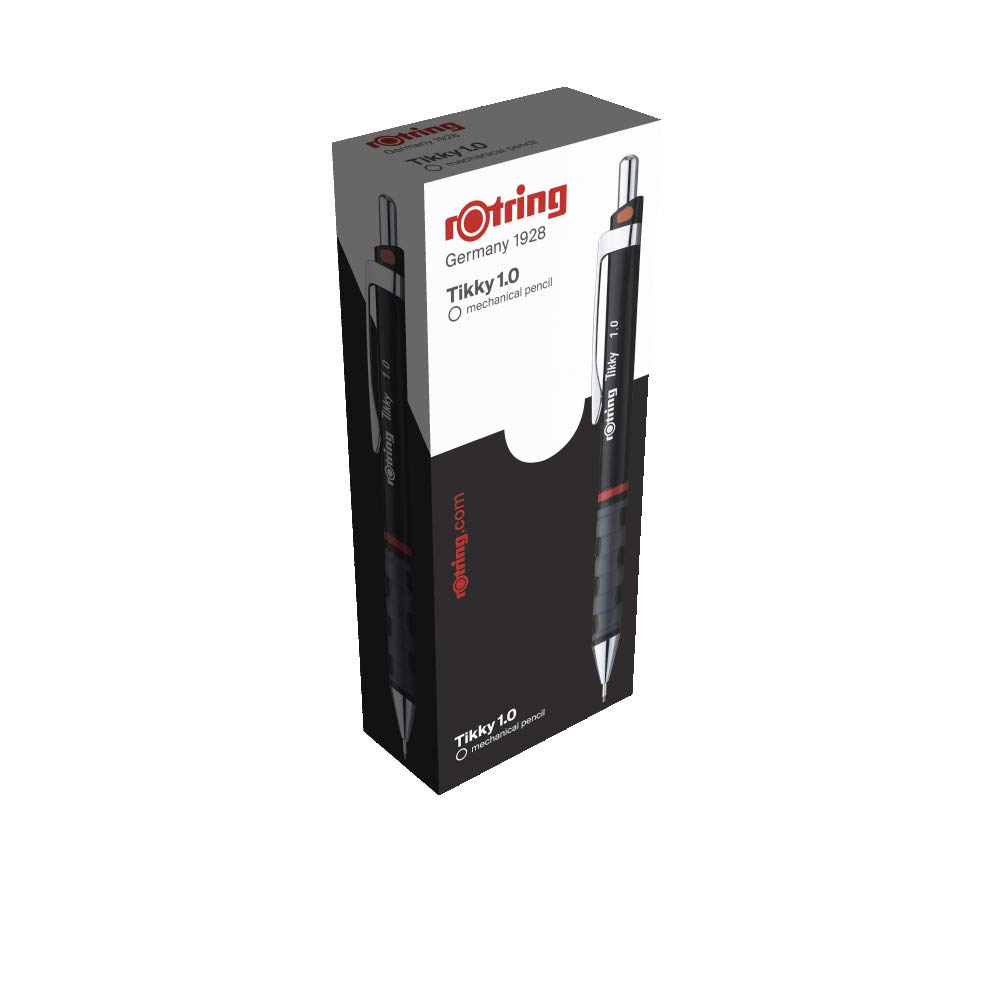 rOtring Tikky portemine à code couleurs | 1 mm | corps noir | boîte de 12