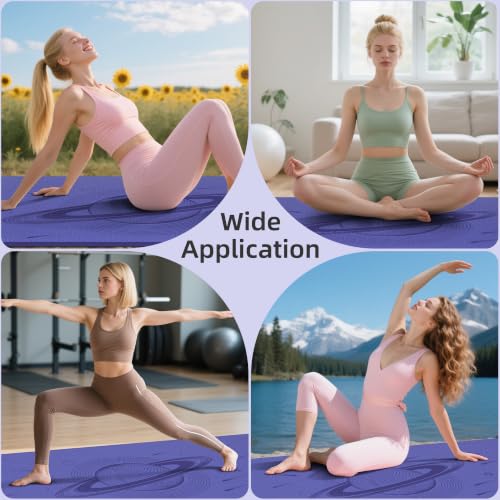Image of HAHE Extra Wide Yoga Mat, 72 inchx40 inchx0.4 inchThick, Large Exercise Mats