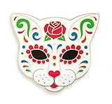 Pinsanity Cat Sugar Skull Enamel Lapel Pin