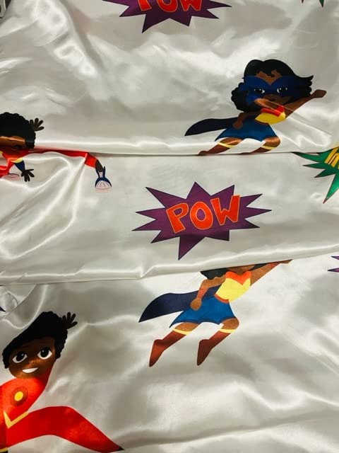 Image of Satin Crib Fitted Sheet for Baby Girls,Boys, Toddler Bed, daybed to retain Hair Moisture Size (Superheros, Standard Crib Sheet)