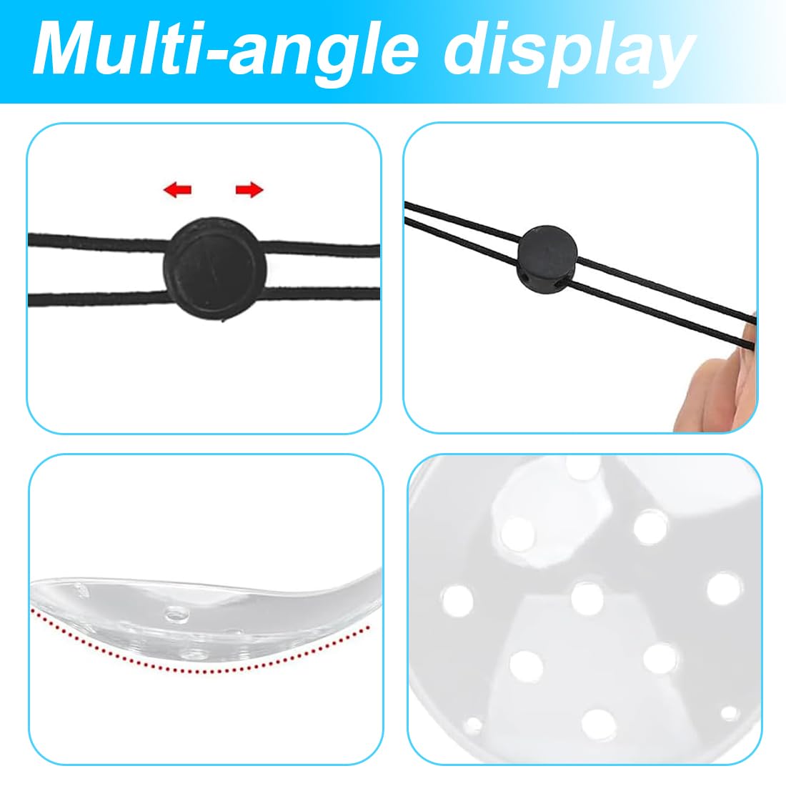 4 Pezzi Benda per occhio Maschera occhi Maschera per gli occhi traspirante maschera per gli occhi in plastica trasparente