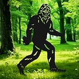 automoris 7.4ft Life-Size Bigfoot Yard Decor, Extra Large Outdoor Sasquatch Statue, Statue Outdoor Garden Decoration, Metal Bigfoot Silhouette for Yard, Lawn, Forest Display