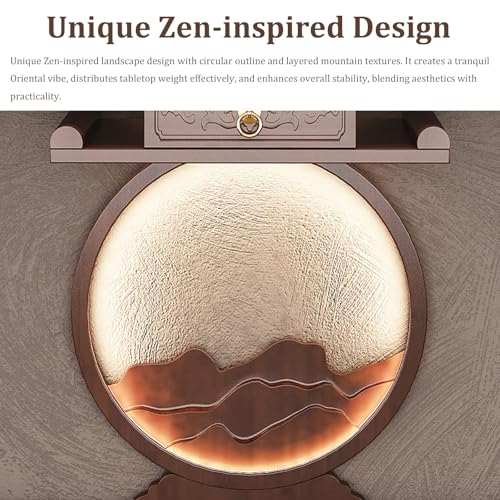 Mesa consola de bambú para entrada pasillo detrás del sofá mueble zen 6