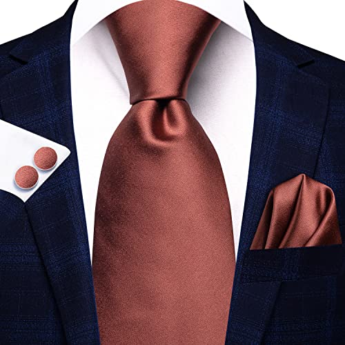Image of Dubulle Mens Tie Set Solid Paisley Silk Striped Necktie for Men with Cufflinks Tie and Pocket Square