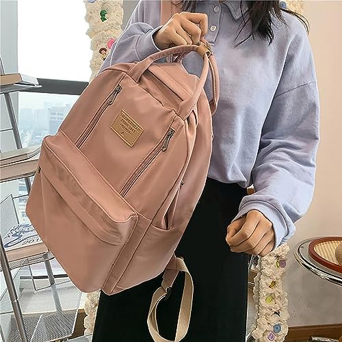 Sac à dos rose grande capacité avec compartiment ordinateur pour étudiante - 4