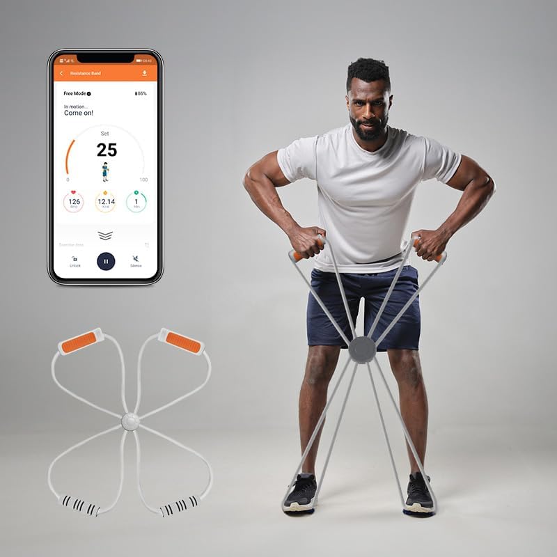 Miniatura 2 de Bandas de resistencia, bandas de resistencia de araña para entrenar con aplicación gratuita, bandas de ejercicio con chip de sensor, bandas de