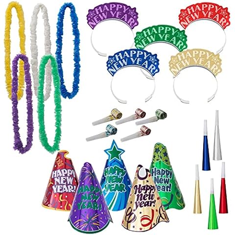 Amscan Let’s Party 2025 Decorations New Year's Eve Party Supplies for 10, Includes Party Hats and Tiaras Cover