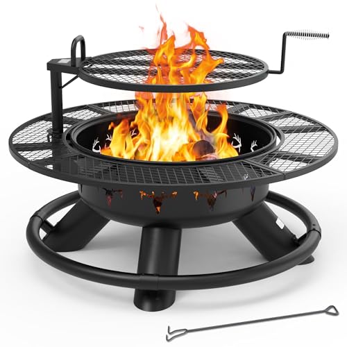 BALI OUTDOORS Fire Pit with Poker, Outdoor Fire Pit Extra