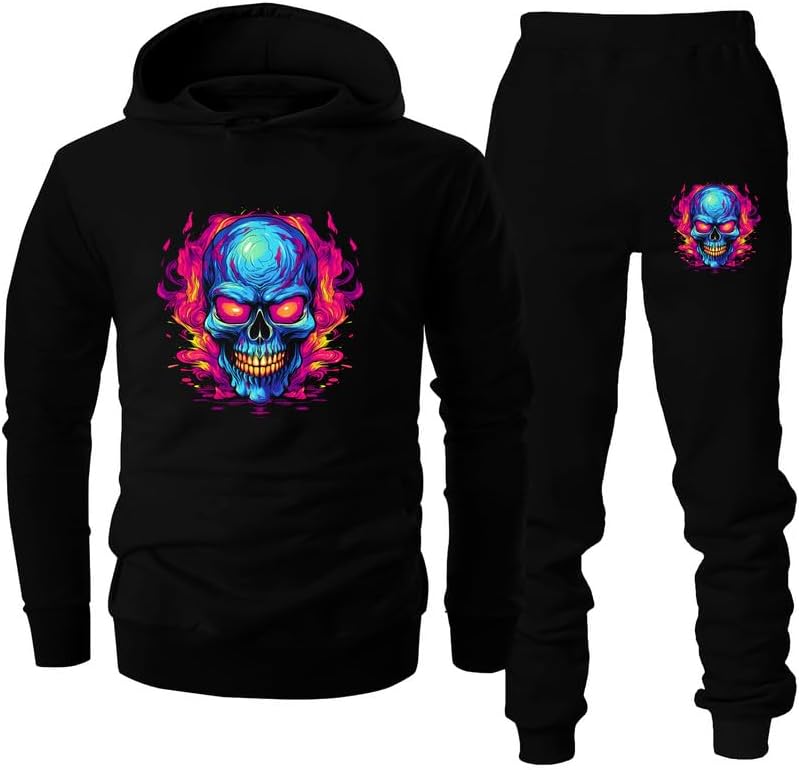 Men's Tracksuit 2 Piece Set - Graphic Hoodie Sweatsuits Athletic Jogging Pullover Hoodies Sweatshirt and Sweatpants