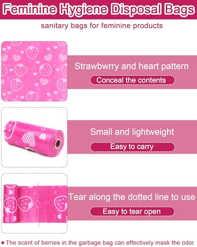 image for 150 Pcs Sanitary Napkin Disposal Bags, ArtCute Feminine Hygiene Dispos