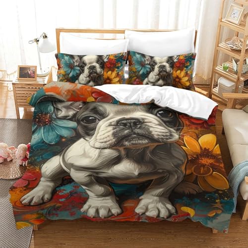 Parure lit 1 place chien 3D en microfibre premium ultra douce