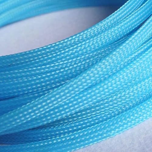 1 m 3/4/6/8/10/12/14/16 mm di larghezza intrecciata in PET espandibile guaina avvolgente guaina isolante in nylon espandibile al 200%-blu cielo, 12 mm di larghezza