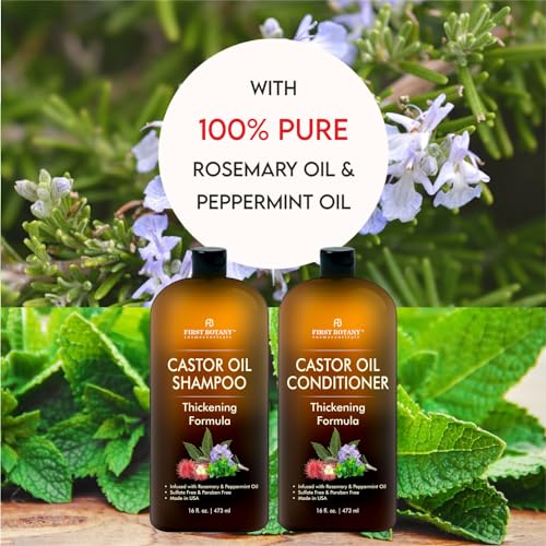 First Botany Castor Oil Shampoo And Conditioner - An Anti Hair Loss Set Thickening Formula For Hair Regrowth thumb #2