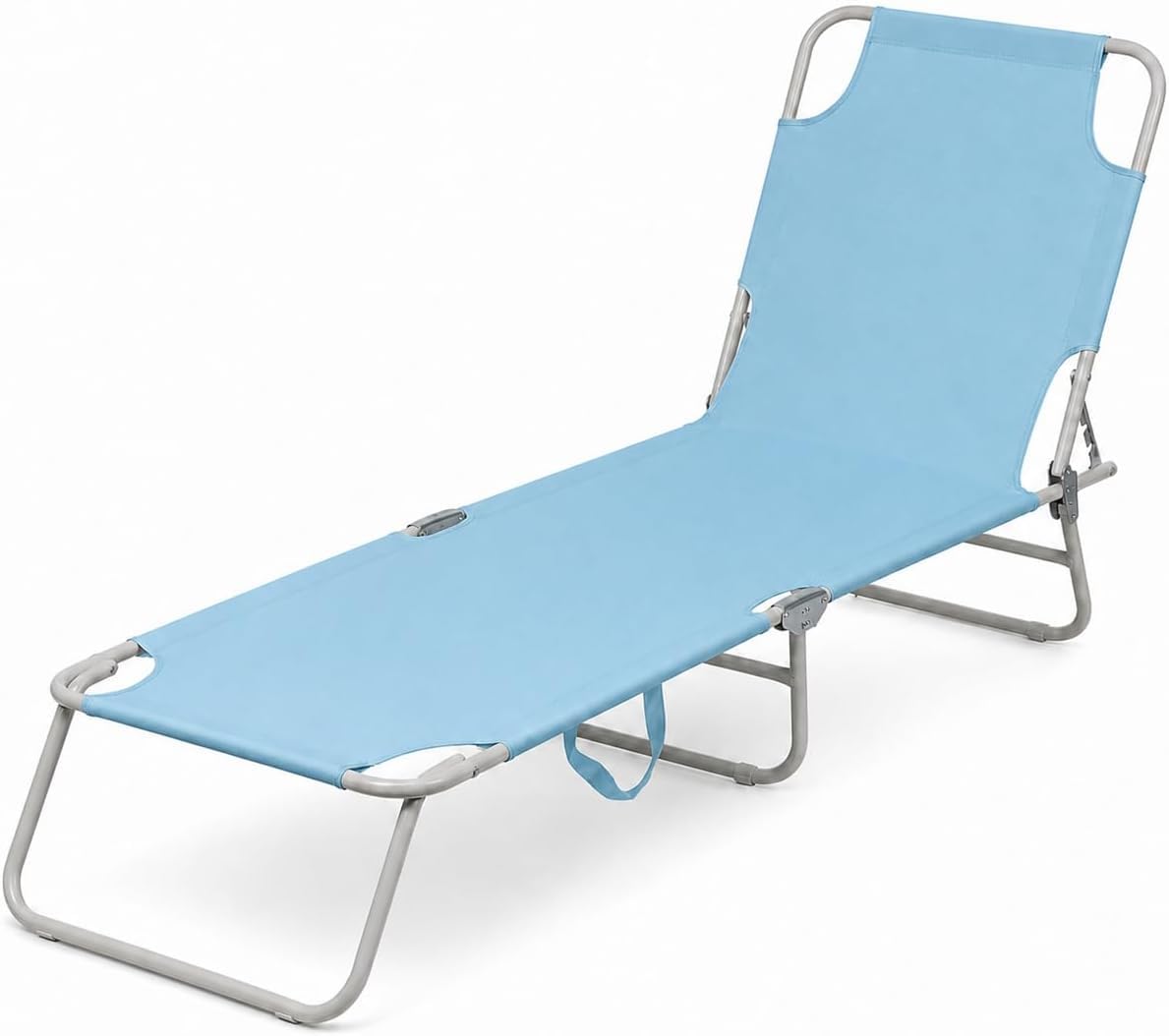 COGLIANESE CASA & RICAMBI Lettino Prendisole Azzurro (187 x 55 x 25,5 cm) - NESSUN MONTAGGIO - ANTIRUGGINE - Tessuto Oxford Traspirante e Antistrappo - Schienale Regolabile Su 5 Livelli