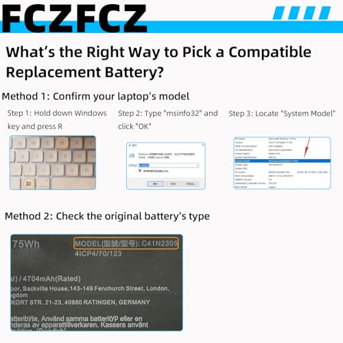 Image of C41N2305 Battery 75Wh 4845mAh 0B200-04490000 M349-08M9 15.48V 4-Cell