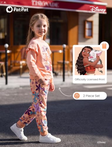 Image of Disney Outfits for Girls Long Sleeve Shirt Pocket Pant Toddler Sweatsuit