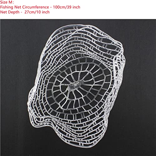 Transparent Rubber Fishing Net, Fly Fishing Landing Net Replacement Netting For Freshwater Saltwater Fishing, Soft Rubber Mesh Safe Catch And Release Fish(Size:m - 39 Inch) #TOP2