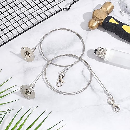 Image of UNICRAFTALE 10 Pcs Adjustable Picture Rail Hanging System Stainless Steel Light Hanging Wires 1.015m Picture Hanging Cable Art Picture Display Cable with Clasp for Wall Picture Photo Light