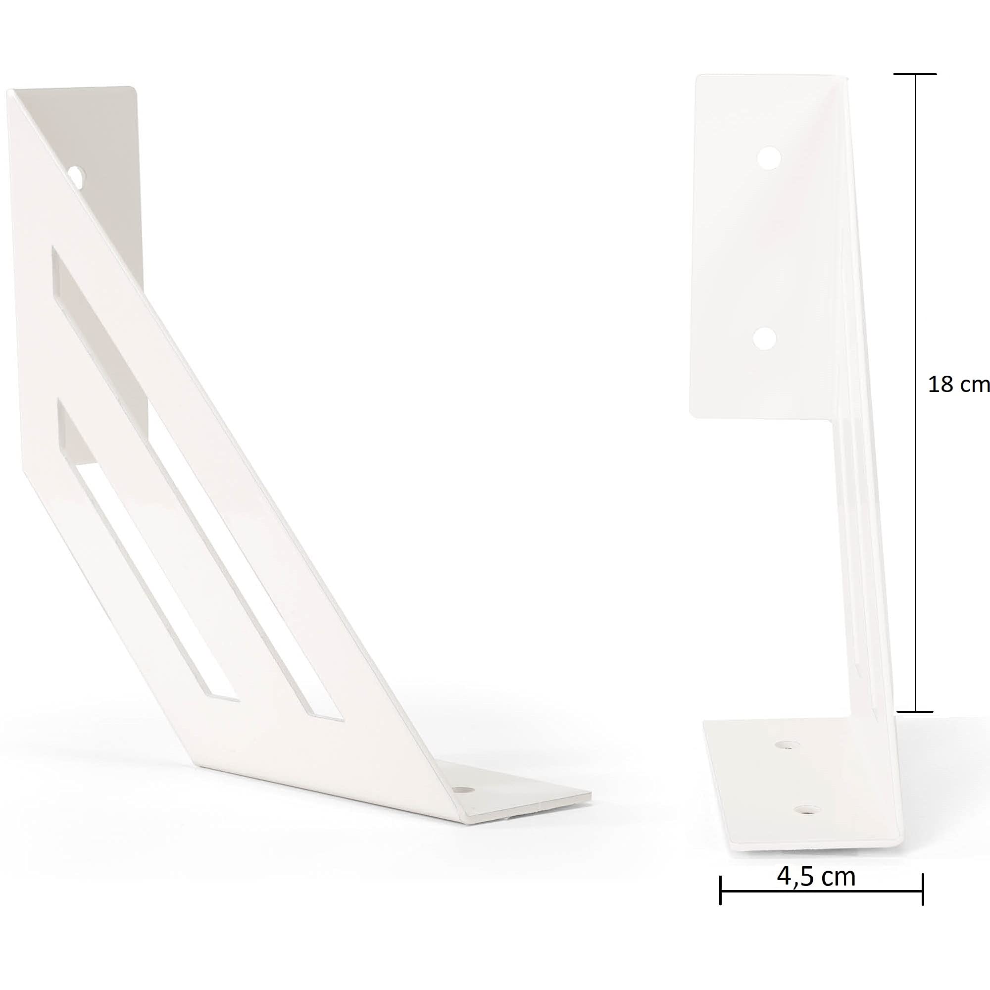 Staffe Per Mensole 4 Pezzi - Reggimensole Angolari Per Parete, 150x95x25 Mm - Foto 10