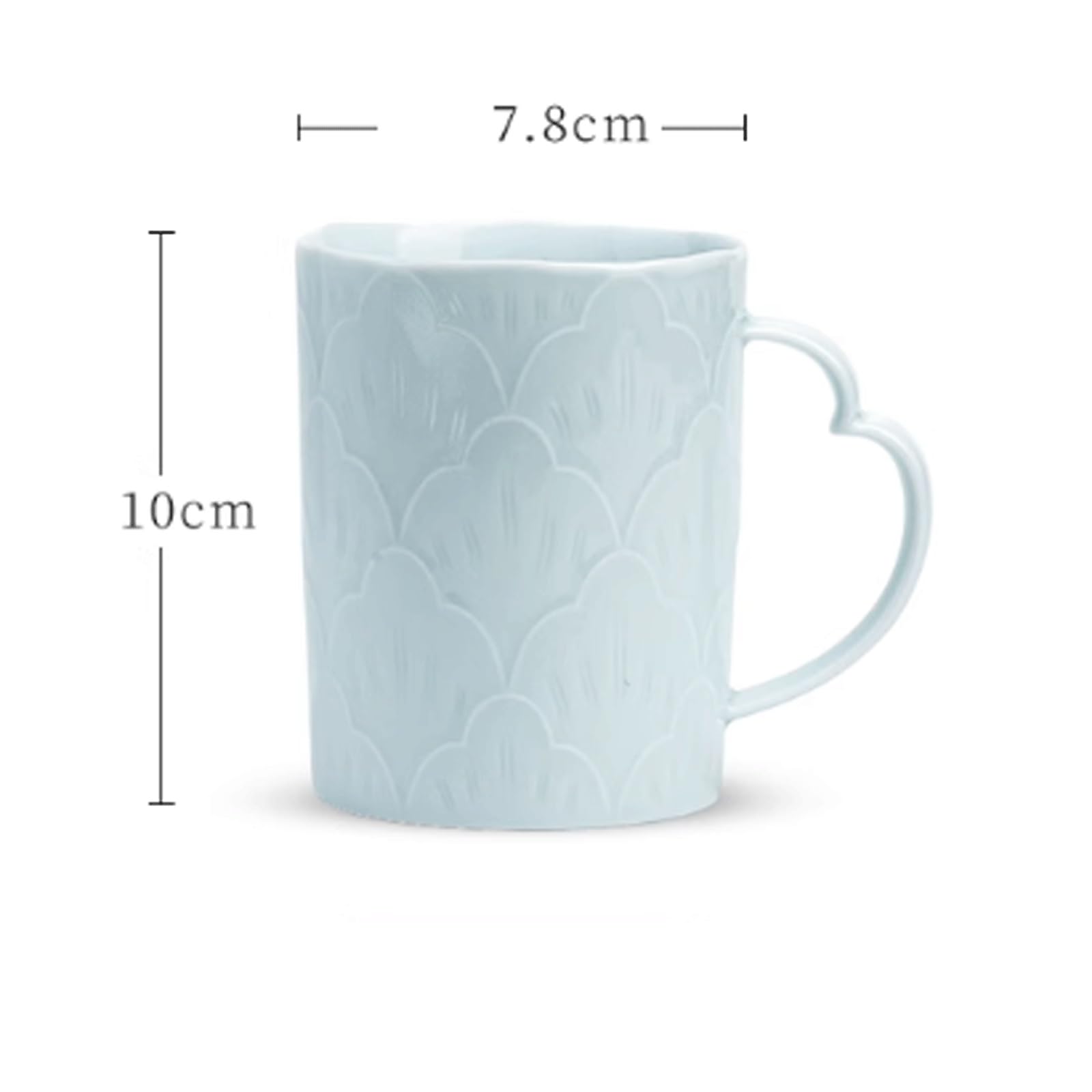 Kaffeetasse Cyanfarbene Keramik-Kaffeetasse, geprägte Tasse, handgefertigte geprägte Tasse, einfache Tasse Teetasse