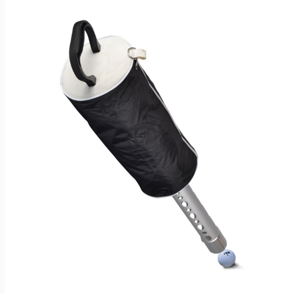Kofull Golf Shag Bag Tube Retriever Aluminum Alloy Golf Ball Shagger Practice Golf Balls Pick-Up Tool Range Store 70 Balls