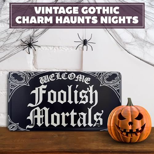 Goth Halloween Sign for Door, 11.8x5.9 Metal Vampire Wall Decor - image 7