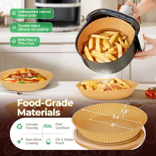 Image of Ctizne 420PCS Round Air Fryer Liners Disposable for Ninja, Gourmia