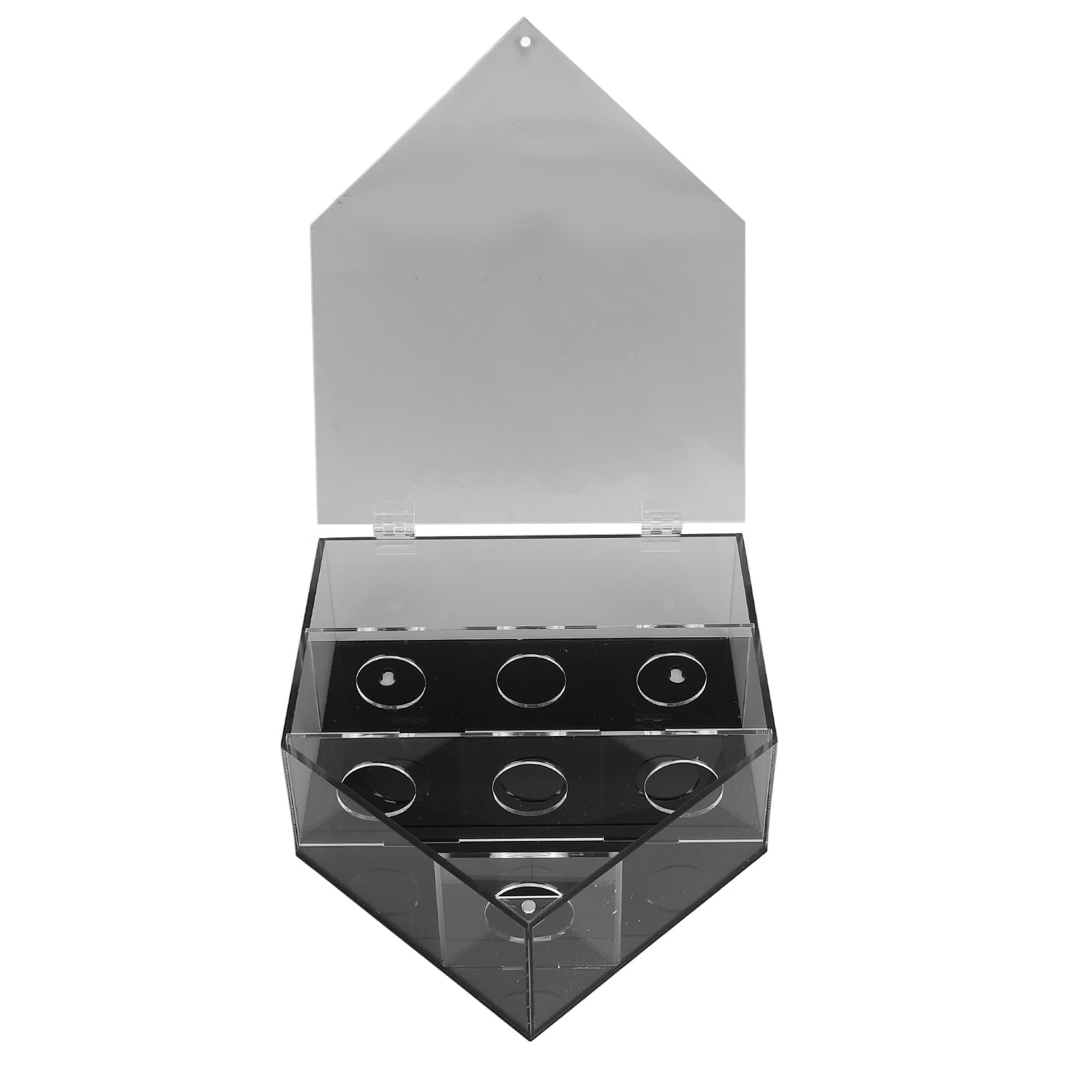 Fyearfly Vetrina baseball per montaggio a parete Coperchio sigillante magnetico in acrilico premium Scaffale di stoccaggio a 7 fori per collezionisti di palline tennis baseball Nero
