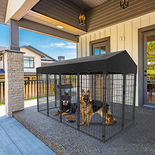 image for BingoPaw Large Dog Kennel Outdoor: Dogs Welded Wire Kennels and Runs C