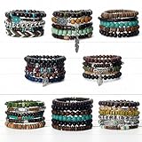 43-Piece Wooden Beaded Bracelets Set for Men: Complete collection featuring a versatile mix of bohemian, vintage, and punk styles. Wear them individually or stack multiple for a bold, personalized look that complements any outfit. Premium Handcrafted...