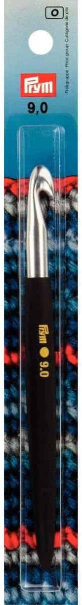 Prym Crochet Hook for Wool, Soft Aluminum, Silver Coloured 9mm x 14cm Length, 17 x 3 x 1 cm