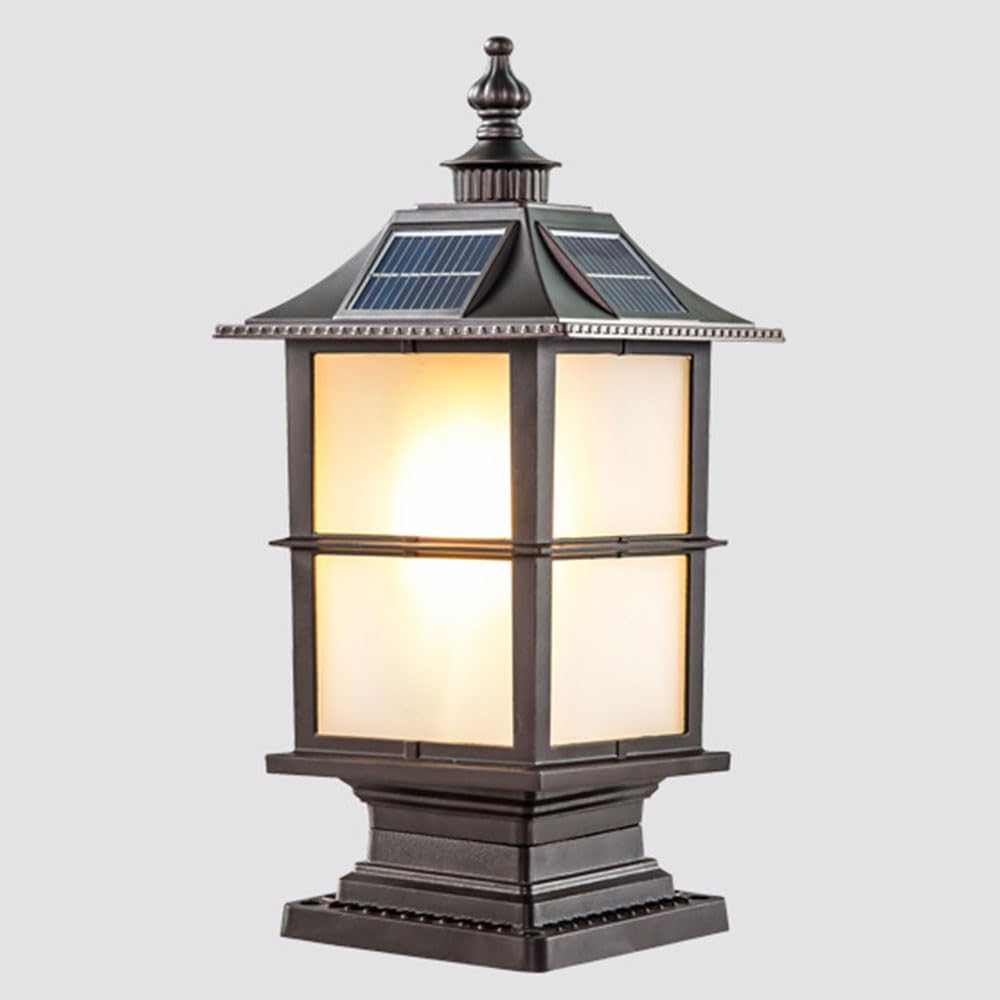 Lámpara solar impermeable con tapa de poste para iluminación exterior de vallas 6