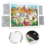 Playboda 1500 Pieces Rotating Plastic Puzzle Board with Drawers and Cover, 35"x27" Portable Spinning Jigsaw Puzzle Table for Adults, Upgraded Lazy Susan, Ideal Gift for Mum