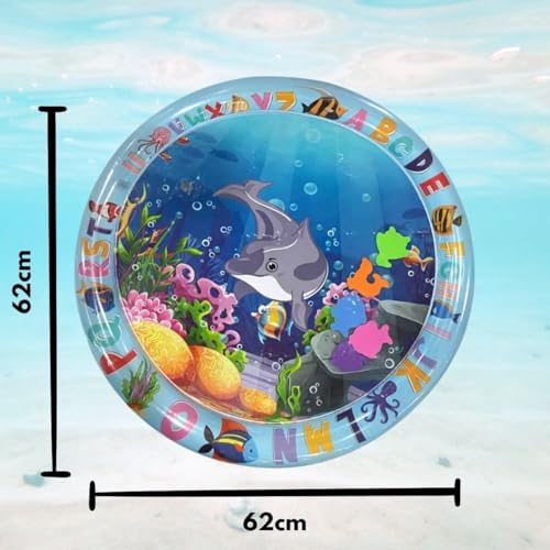 Tapete de Água Inflável Interativo Para Gatos Pet Estimula Instintos (AZUL CIRCULO)