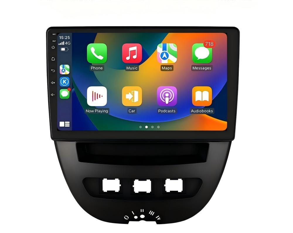 Android 13 Autoradio 10.1 Pollici Touch Screen 4 Core per Peugeot 107/Toyota Aygo/Citroen C1 2005-2014 WiFi CarPlay/Android Auto Bluetooth 4G SWC GPS RDS 2GB + 64GB