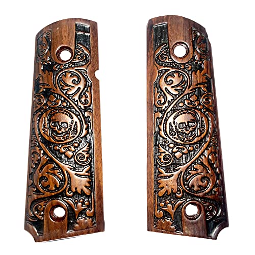 Warreplica Wwii Us M1911 / 1911 .45 Wooden Pistol Grips (Skull) - Reproduction #TOP28