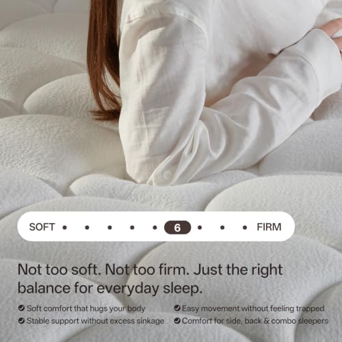 Image of 14 Inch King Size Mattresses,King Mattress Hybrid with Memory Foam and Individual Pocket Spring for Motion Isolation, Pressure Relief, Medium Firm Mattress in a Box, 76 * 80 * 14