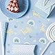 BETESSIN Tischdeko Taufe Junge Blau - 100 Stück Streudeko Taufe Konfetti mit Boho-Regenbogen & Herzen Motiven - Taufdeko für Junge & Mädchen