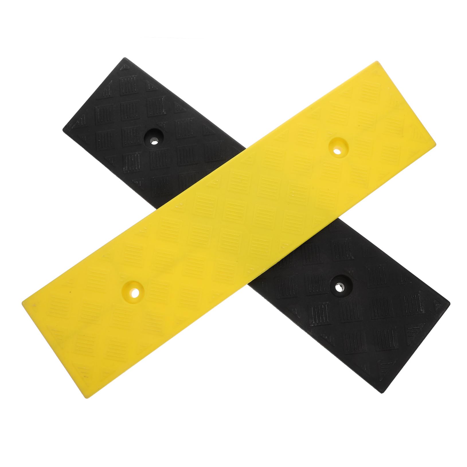 SOLUSTRE 2-Piece Car Driveway Mat Stair Tread Wheelchair Step Industrial Rubber 22° Angle for Vehicle